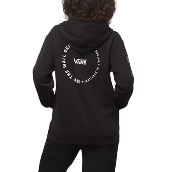 VANS Women's Circular Flying V Bf Black Hoodie Size VN0A5LIKBLK - Picture 2 of 5
